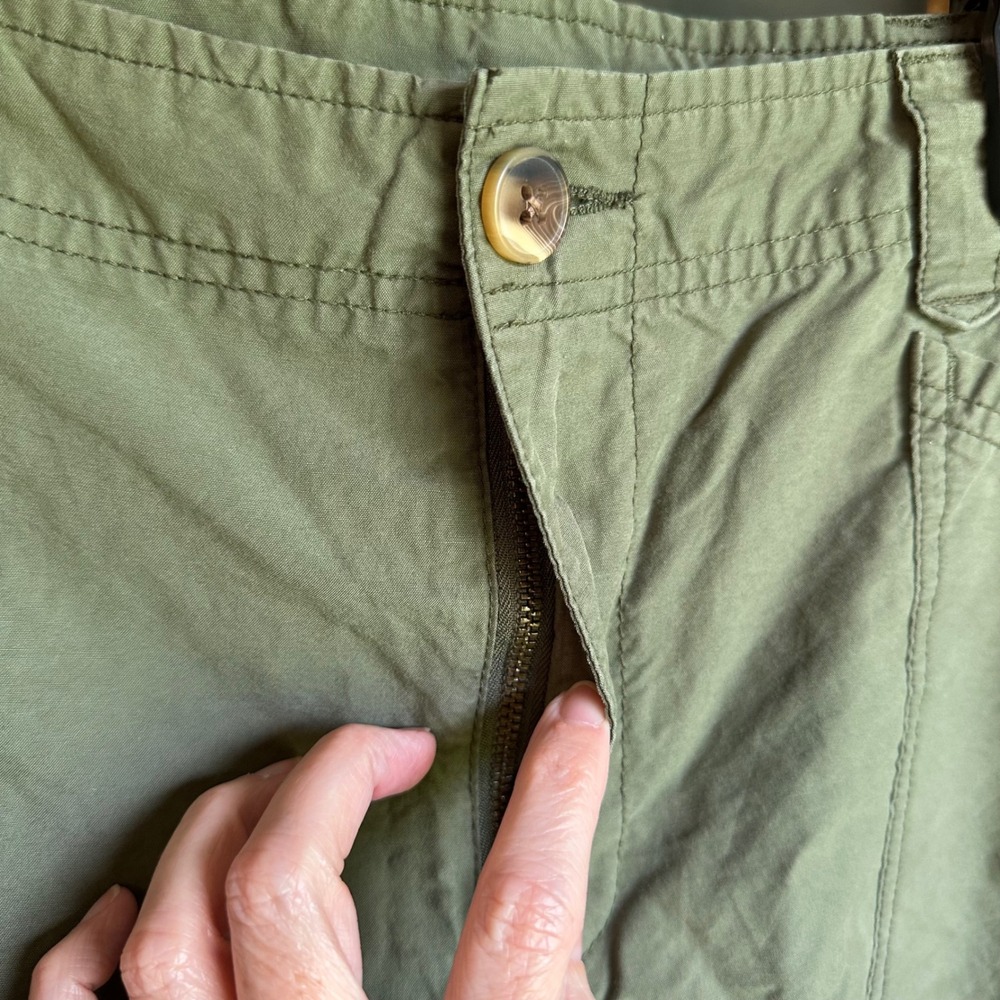 Old Navy Cargo Wide Leg Pants Womens Large Green Alpine Tundra Utility Chino - Picture 6 of 7